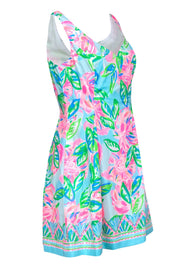 Current Boutique-Lilly Pulitzer - Blue, Green & Pink Floral Print A-Line "Linett" Dress Sz 8