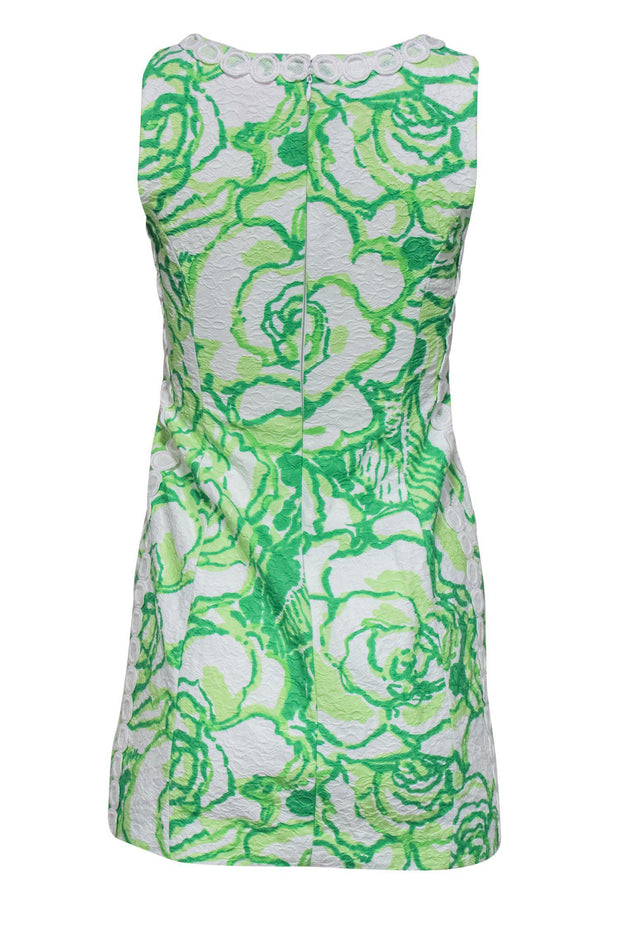 Current Boutique-Lilly Pulitzer - Green & White Textured Dress w/ Crochet Trim Sz 0