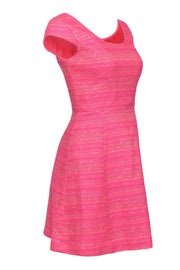 Current Boutique-Lilly Pulitzer - Hot Pink & Metallic Tweed Cap Sleeve Dress Sz 2