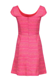 Current Boutique-Lilly Pulitzer - Hot Pink & Metallic Tweed Cap Sleeve Dress Sz 2