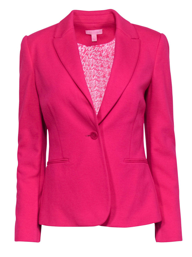 Current Boutique-Lilly Pulitzer - Magenta Ponte Single Button Blazer Sz S