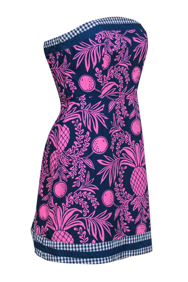 Current Boutique-Lilly Pulitzer - Navy & Hot Pink Fruit Print Cotton Sundress Sz 0