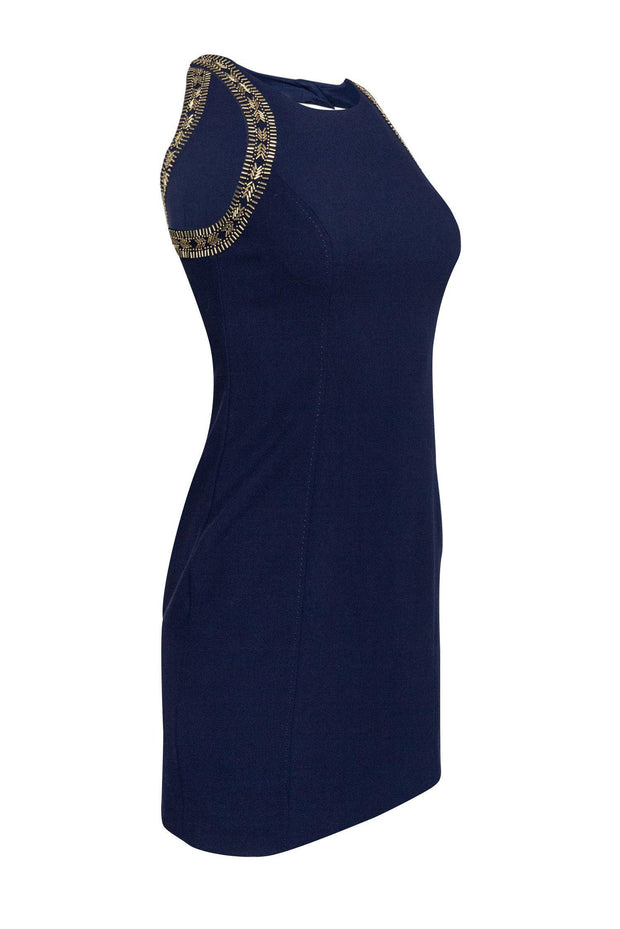 Current Boutique-Lilly Pulitzer - Navy Shift Dress w/ Gold Beading Sz 0