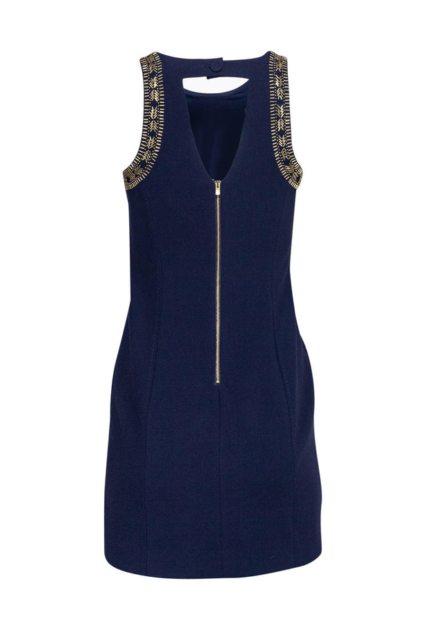 Current Boutique-Lilly Pulitzer - Navy Shift Dress w/ Gold Beading Sz 0