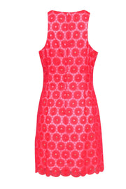 Current Boutique-Lilly Pulitzer - Neon Pink Floral Embroidered Sleeveless Dress w/ Pearls Sz 10