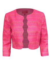 Current Boutique-Lilly Pulitzer - Neon Pink Tweed Cropped Blazer Sz 4