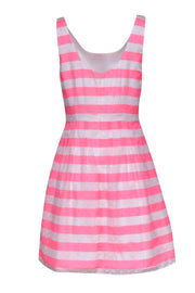 Current Boutique-Lilly Pulitzer - Pink & White Striped Textured Fit & Flare Dress Sz 10