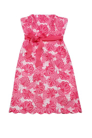 Current Boutique-Lilly Pulitzer - Strapless Pink Floral Dress Sz 6