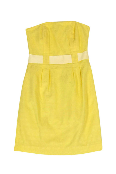 Current Boutique-Lilly Pulitzer - Strapless Yellow Textured Dress Sz 4