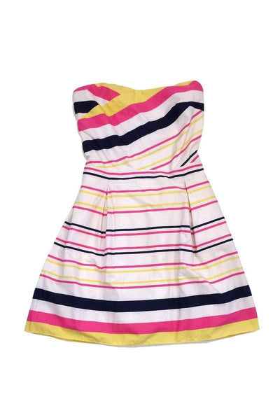 Current Boutique-Lilly Pulitzer - Striped Cotton Strapless Dress Sz 12