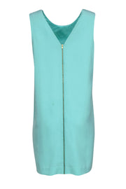 Current Boutique-Lilly Pulitzer - Turquoise Crepe 'Sabrina' Shift Dress w/ Embellishment Sz M