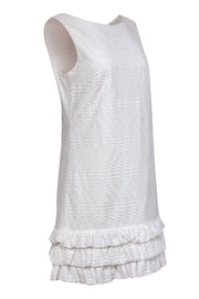 Current Boutique-Lilly Pulitzer - White Cotton Eyelet "Betsey" Shift Dress w/ Ruffled Hem Sz 12