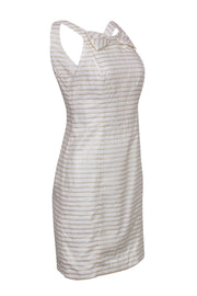 Current Boutique-Lilly Pulitzer - White Gold Striped Mini Dress w/ Bow Sz 4