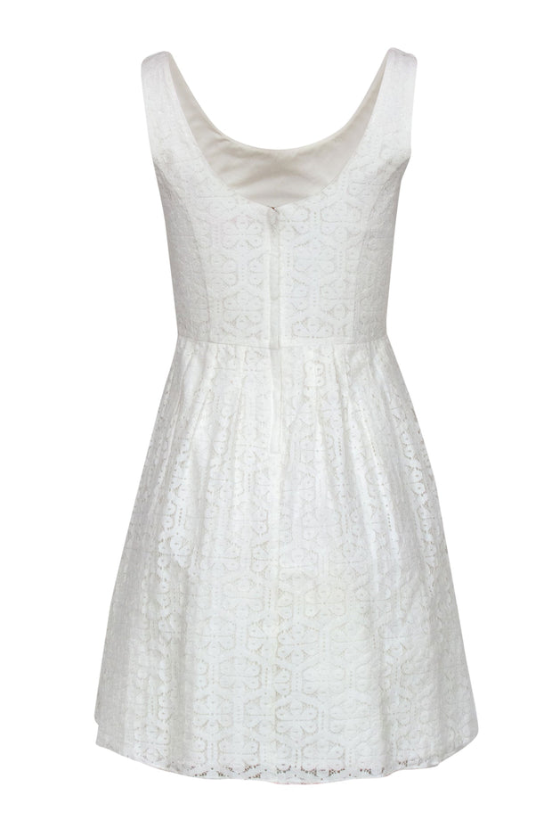 Current Boutique-Lilly Pulitzer - White Lace Fit & Flare Scoop Neck Dress Sz 2