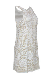 Current Boutique-Lilly Pulitzer - White Lace "Largo" Dress w/ Gold Accents Sz 8