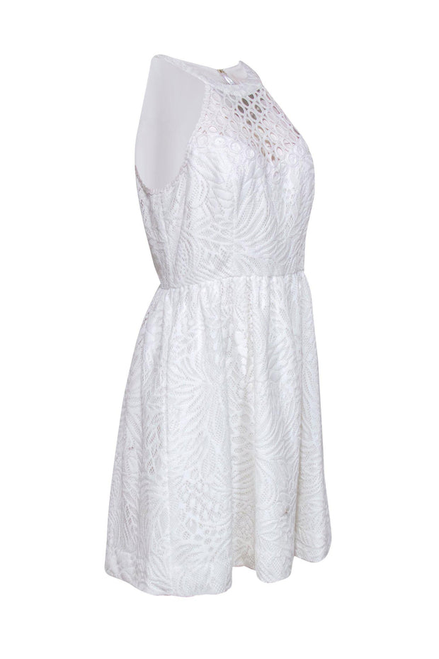 Current Boutique-Lilly Pulitzer - White Lace Midi Dress w/ Halter Neckline Sz 8