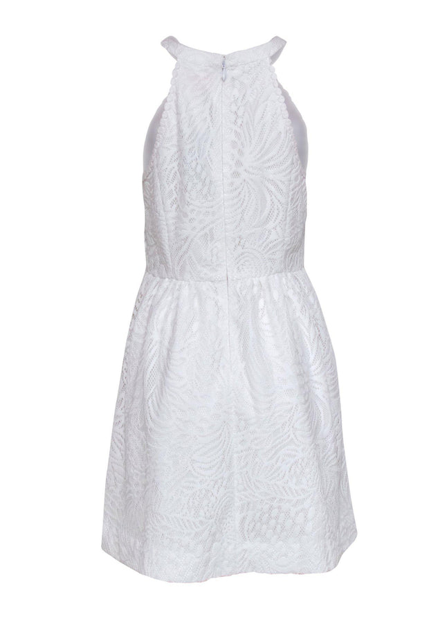 Current Boutique-Lilly Pulitzer - White Lace Midi Dress w/ Halter Neckline Sz 8