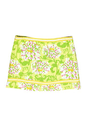 Current Boutique-Lilly Pulitzer - Yellow & Green Floral Print Skort Sz 10