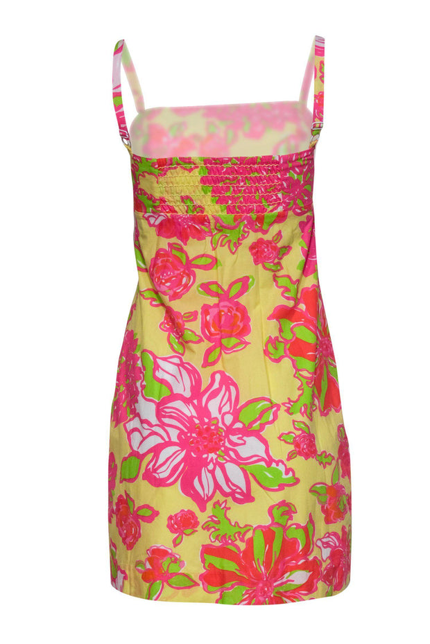 Current Boutique-Lilly Pulitzer - Yellow & Pink Floral Babydoll Sundress Sz 0