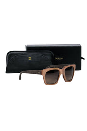 Current Boutique-Linda Farrow - Light Brown Oversized Snakeskin Textured Sunglasses