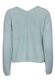 Current Boutique-Lisa Todd - Grey & Turquoise Two-Toned Cropped Knit Sweater