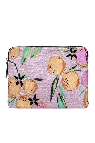 Current Boutique-Lizzie Fortunato - Light Pink Fruit Embroidered Clutch