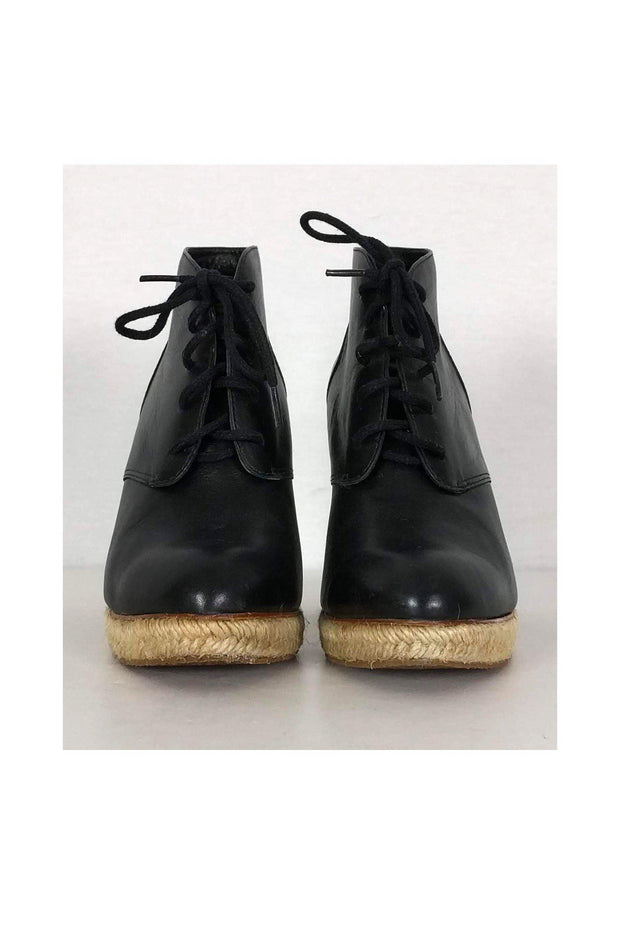 Current Boutique-Loeffler Randall - Black Espadrille Ankle Booties Sz 6.5