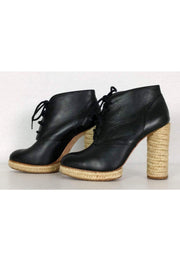 Current Boutique-Loeffler Randall - Black Espadrille Ankle Booties Sz 6.5