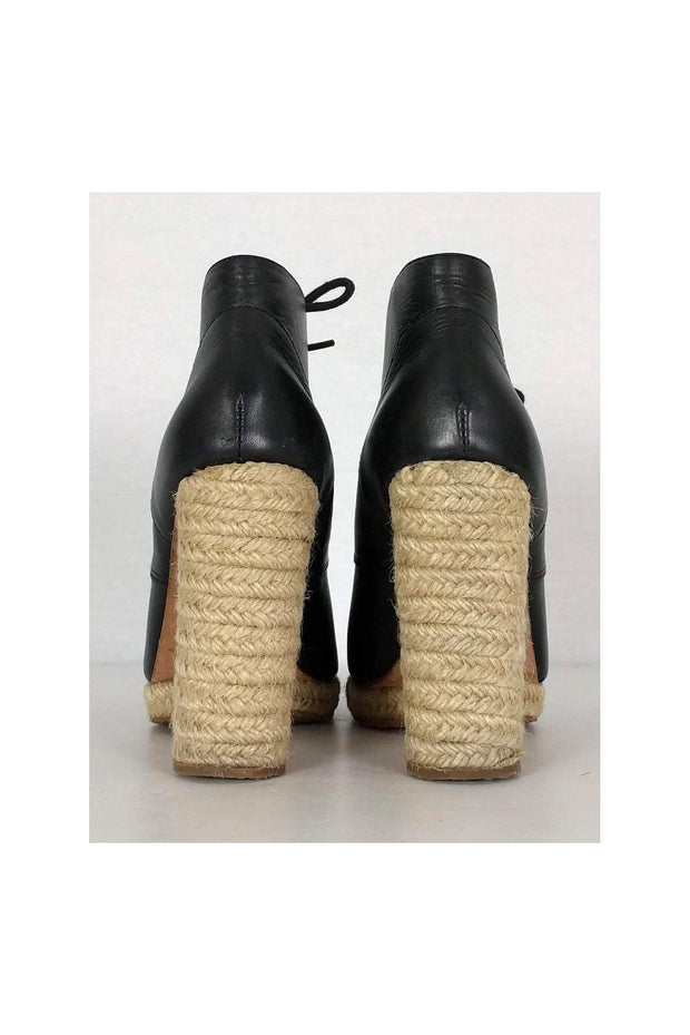 Current Boutique-Loeffler Randall - Black Espadrille Ankle Booties Sz 6.5