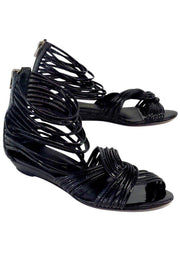 Current Boutique-Loeffler Randall - Black Strappy Gladiator Sandals Sz 6