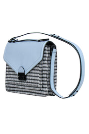 Current Boutique-Loeffler Randall - Light Blue Leather & Woven Satchel