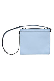 Current Boutique-Loeffler Randall - Light Blue Leather & Woven Satchel