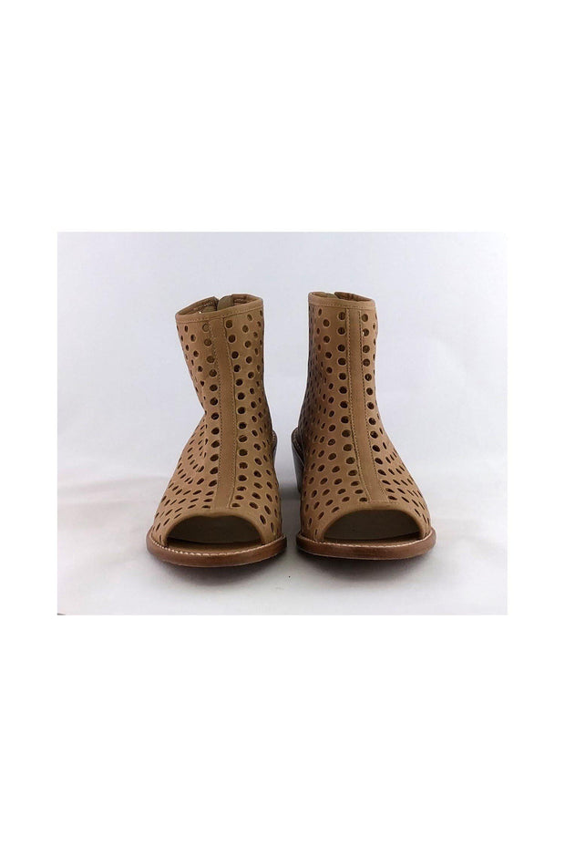 Current Boutique-Loeffler Randall - Perforated Tan Booties Sz 8.5