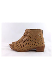 Current Boutique-Loeffler Randall - Perforated Tan Booties Sz 8.5