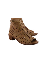 Current Boutique-Loeffler Randall - Perforated Tan Booties Sz 8.5