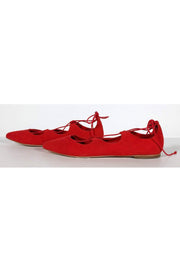 Current Boutique-Loeffler Randall - Red Ambra Suede Lace-Up Flat Sz 9