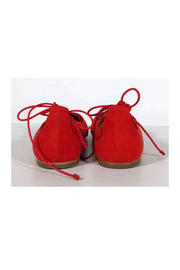 Current Boutique-Loeffler Randall - Red Ambra Suede Lace-Up Flat Sz 9