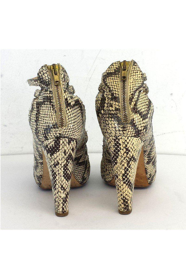 Current Boutique-Loeffler Randall - Snakeskin Leather Strappy Heels Sz 6