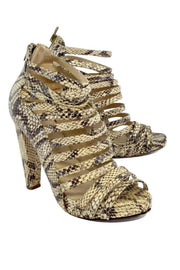 Current Boutique-Loeffler Randall - Snakeskin Leather Strappy Heels Sz 6