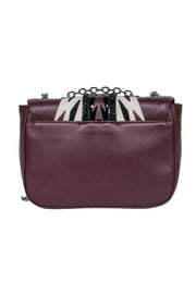 Current Boutique-Longchamp - Maroon Printed Chain Crossbody Bag w/ Printed Trim