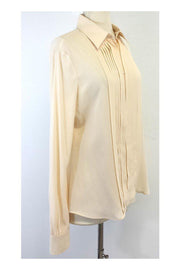 Current Boutique-Loro Piana - Charlize Cream Silk Blouse Sz 14