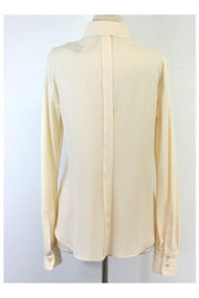 Current Boutique-Loro Piana - Charlize Cream Silk Blouse Sz 14