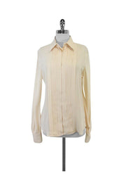 Current Boutique-Loro Piana - Charlize Cream Silk Blouse Sz 14