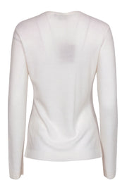 Current Boutique-Loro Piana - White Textured Knit Cashmere Sweater Sz 10