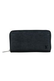 Current Boutique-Louis Vuitton - Black Textured Leather Zippered Wallet