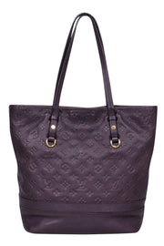 Current Boutique-Louis Vuitton - Eggplant Leather Embossed "Citadine" Tote Bag