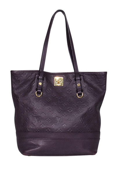 Current Boutique-Louis Vuitton - Eggplant Leather Embossed "Citadine" Tote Bag