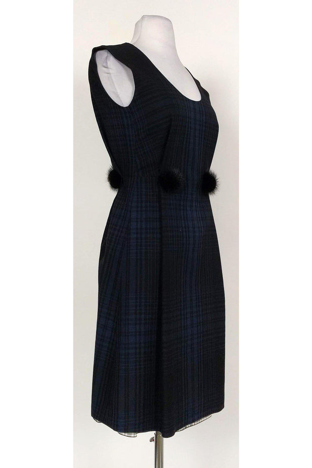 Current Boutique-Louis Vuitton - Navy & Black Plaid Dress Sz 4