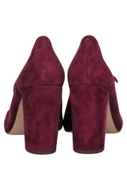 Current Boutique-Louise et Cie - Oxblood Suede Mary Jane Block Heels Sz 7