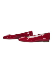 Current Boutique-Louise et Cie - Red Patent Leather "Caynlee" Scalloped Edge Ballet Flats Sz 6